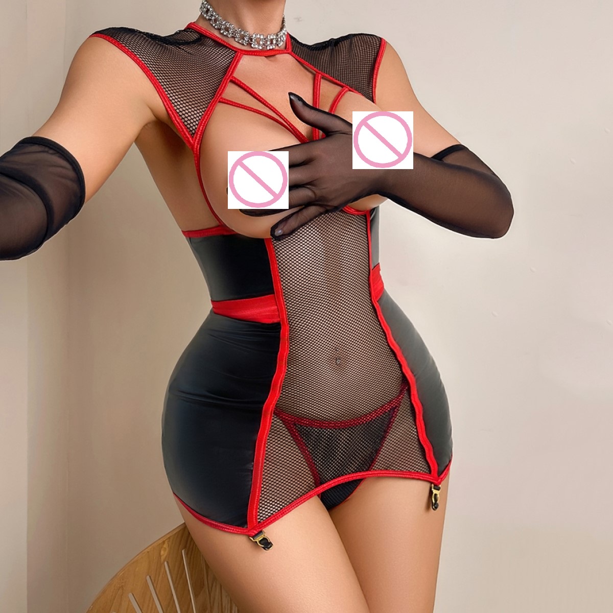 Wholesale Women's Sexy Mesh Se - đánh giá và giá Garter Belt Set