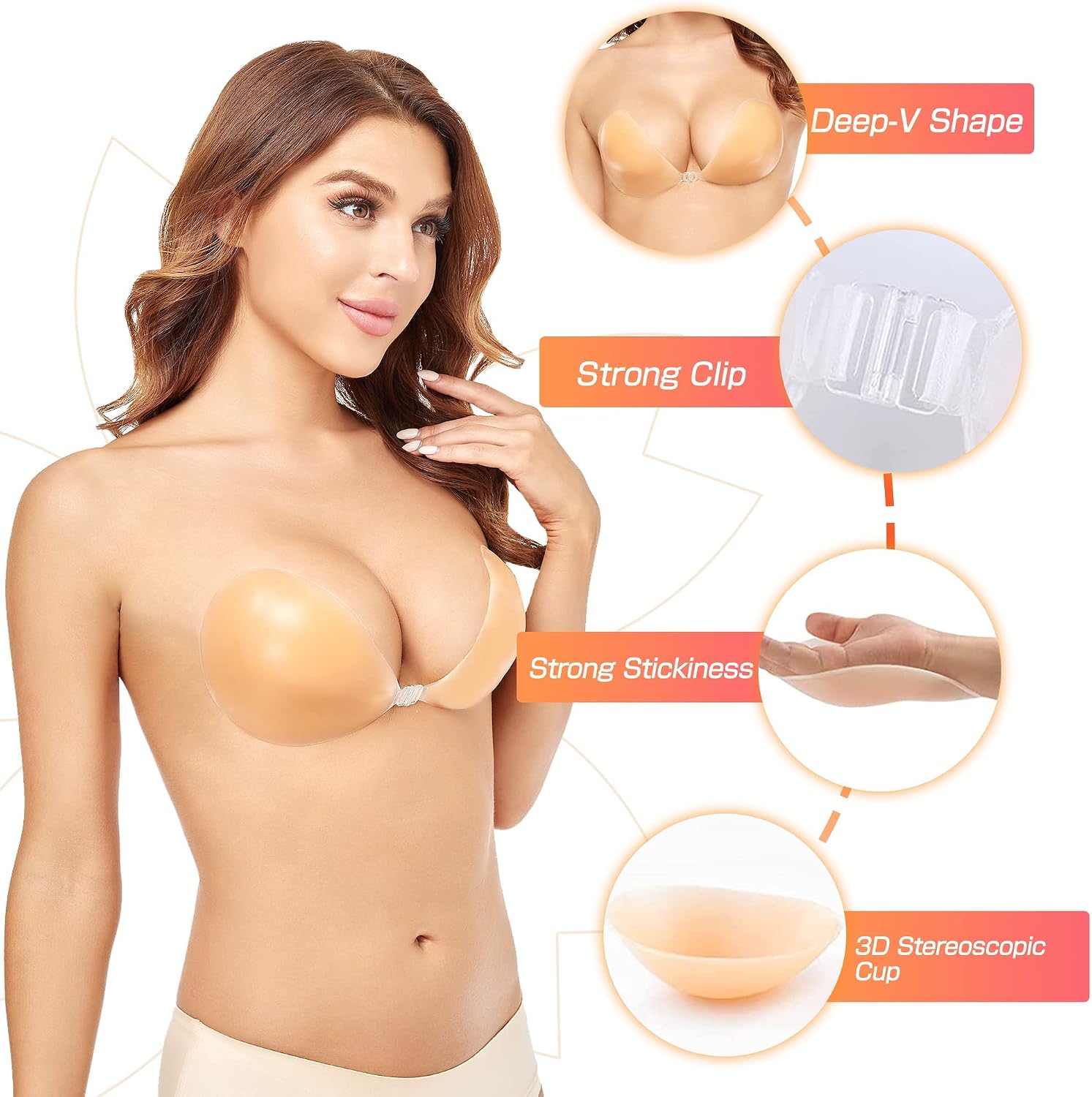 Push-Up Wire-Free Solid Silico - đánh giá và giá Silicone Bra Adhesive