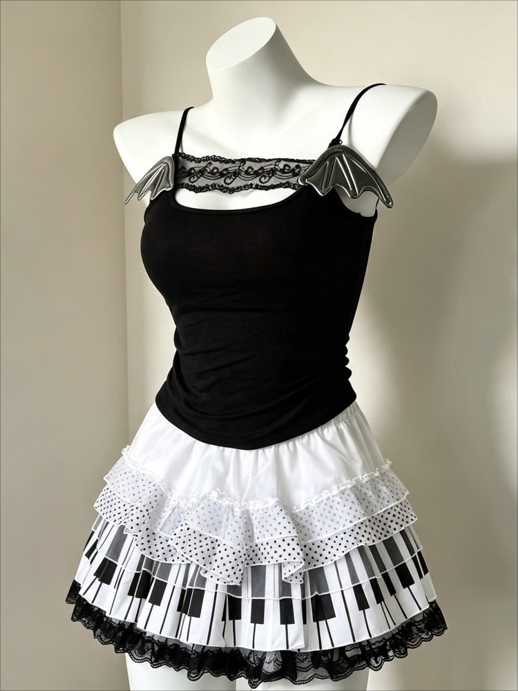 Retro 2000s Harajuku Two Piece - đánh giá và giá Cami Top Lace